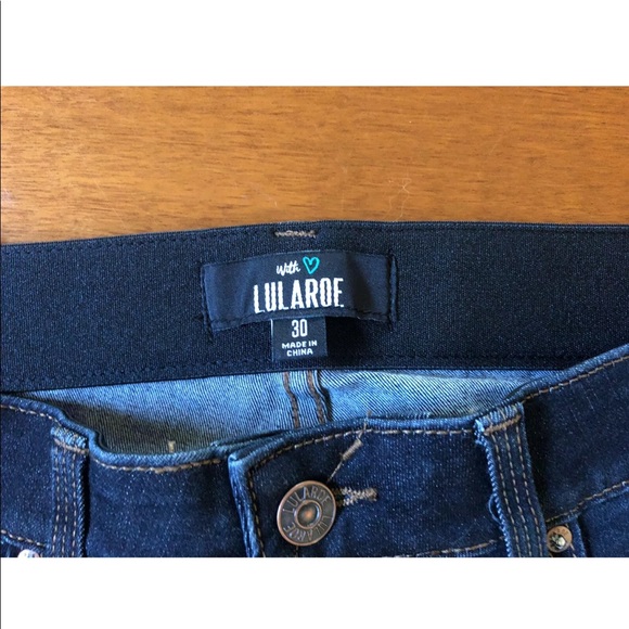 Lularoe Distressed Dark Ankle Jeans - Picture 3 of 6